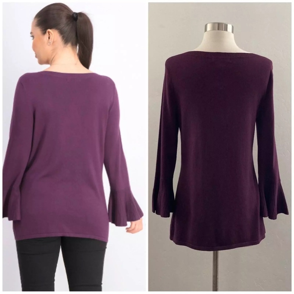 Stitch Fix 41 Hawthorn Tamzen Bell Sleeve Pullover Sweater Top Green Sz L - Picture 14 of 14